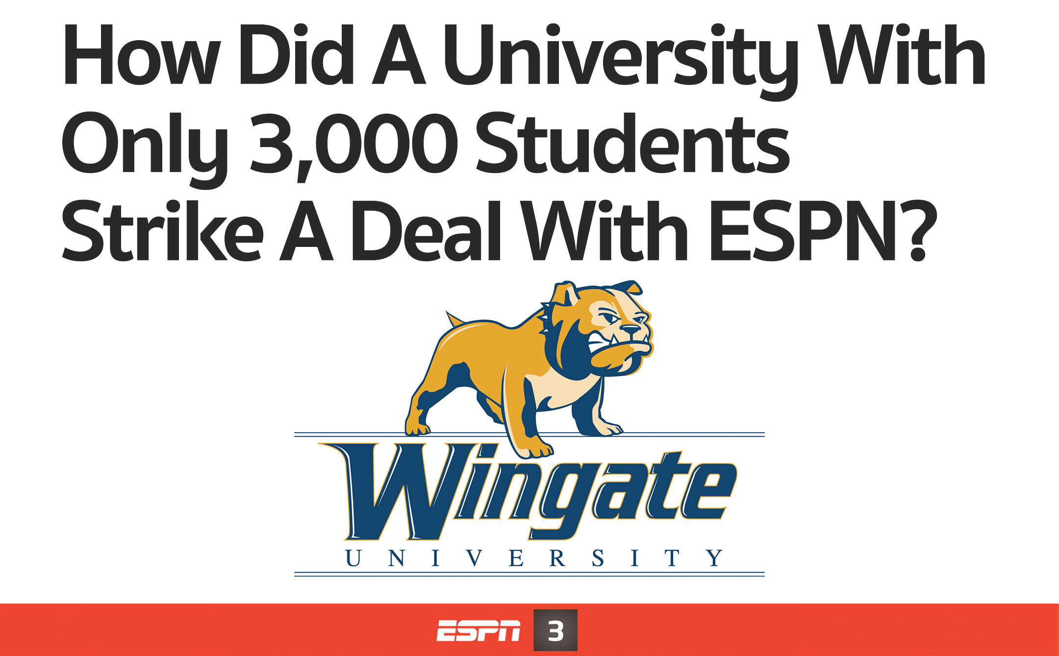 Wingate University Strikes a Deal with ESPN3