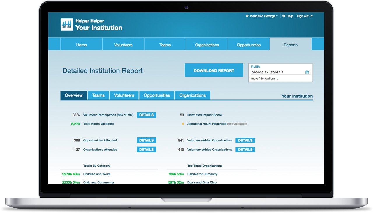 Volunteer Tracking App & Management Platform | Helper Helper